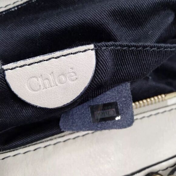 Chloé Women's Off-White Leather Tote Bag with Front Pocket. Crossbody with COA - Picture 10 of 11